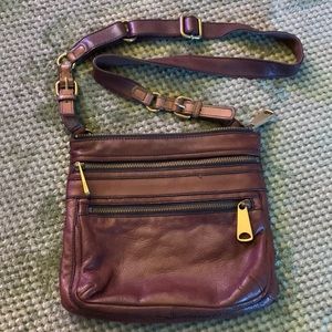 Fossil Explorer Brown Leather Crossbody Bag